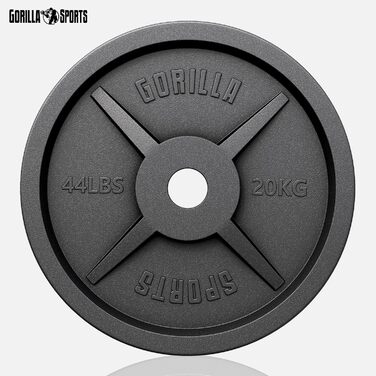 Пластини GORILLA SPORTS Olympia 1,25-30кг, 50мм, чавунні, одинарні/комплект