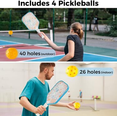 Набір весла Sukeen Pickleball 2, скловолокно, дихаюча ручка, сумка