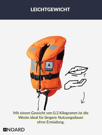 Рятувальний жилет NOARD підходить для дітей та дорослих Seaside 10-120 кг EN ISO 12402-4 (100 N) Помаранчевий 10-20 кг