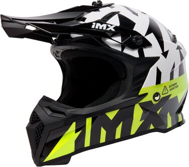 Мотошолом FMX-02 для бездоріжжя, 2 розміри, знімні щоки, регульований козирок, знімний підклад, чорний/білий/флуоресцентний жовтий/сірий