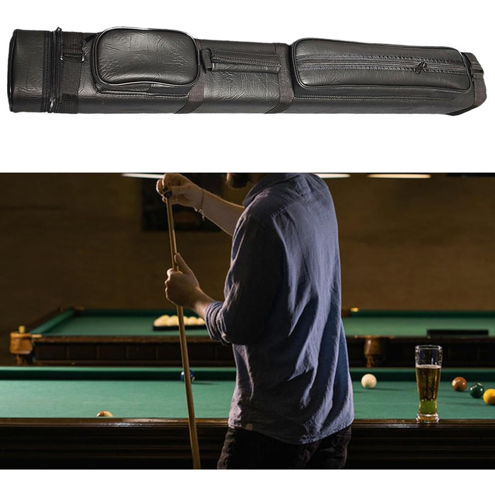 Сумка для більярду Dickly Pool Cue Bag 4 отвори Футляр для зберігання більярду Легкий захисний тримач Сумка з PU шкіри (9 отворів чорна)