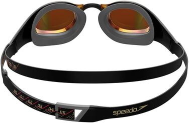 Окуляри для плавання Speedo Unisex Fastskin Pure Focus Окуляри для змагань Захист від запотівання Окуляри для плавання проти протікання (ука) One size Black/Cool Grey/Fire Gold