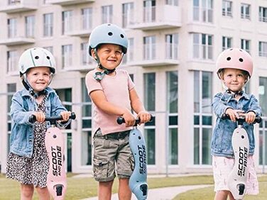Дитячий шолом Scoot and Ride з регульованими ремінцями, матове покриття, розмір XXS, LED-світло, м'яка флісова підкладка для захисту