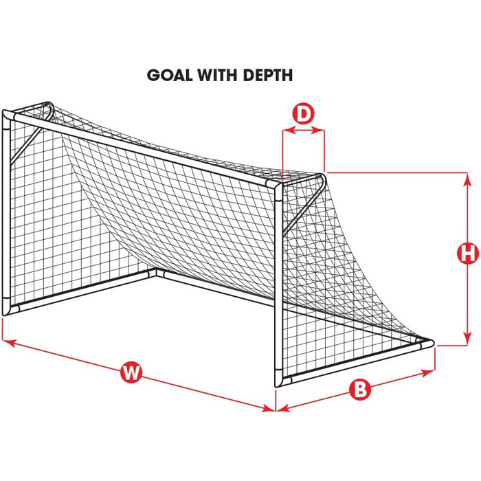 Футбольна сітка Kwik Goal з усіма поверхнями з підставкою (стандартна сітка та тенісна сітка) (чорна/біла)