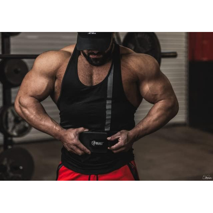 Пояс для важкої атлетики Beast Power Gear з важільною пряжкою, 10/13 мм, ширина 10,2 см, для пауерліфтингу, тяг, присідань, потужна підтримка спини