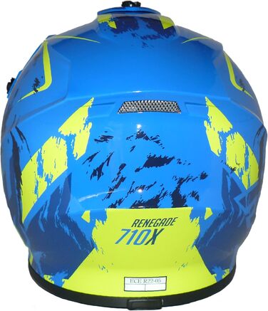 Мотошолом protectwear Crosshelm Endurohelm R710X, синьо-жовтий