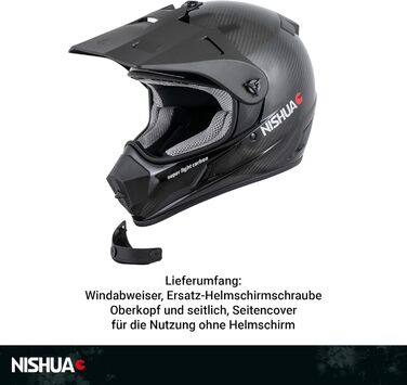 Мотошолом Enduro Carbon Evo XL, сертифікований ECE, карбон, чорний, легкий, з посиленою ударостійкістю, вентиляцією та комфортною підкладкою