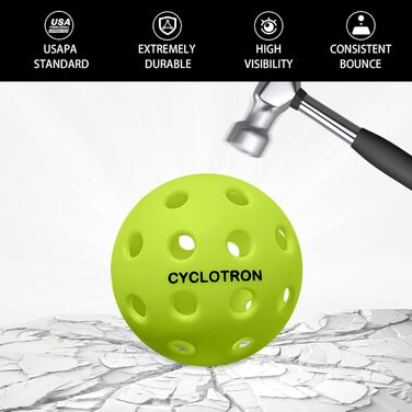 Кульки Cyclotron Pickleball, USAPA, 40 отворів, 6 шт. (зелені)