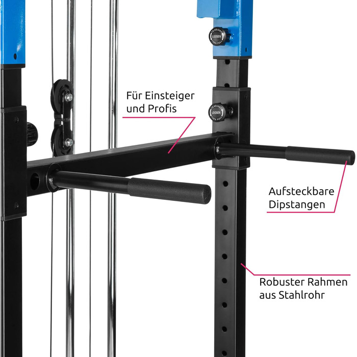 Силова станція tectake Power Rack для фітнесу, турнік подвійний, міцна сталева рама