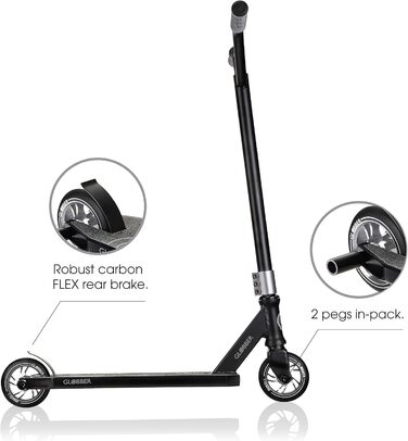 Молодіжний трюковий самокат Globber Unisex Gs 720 Kickscooter (не застосовується, чорно-сірий)