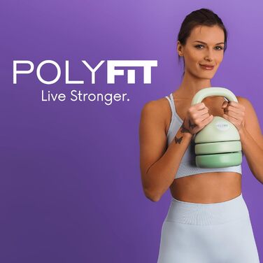 Регульована гиря Polyfit набір обважнювачів для гирі для домашнього тренажерного залу зелений