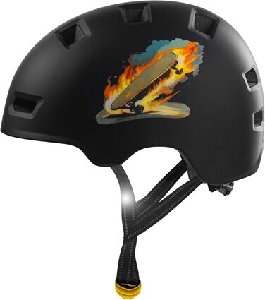 Шолом Crazy Safety Rampage Orange Schlange для велосипеда, скейтборда, роликів і BMX, регульований, розмір M (54-57 см), для чоловіків, жінок і дітей