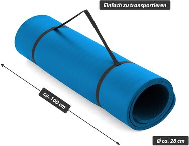 Гімнастичний килимок MAXXIVA 190x60/100x1,5 см, протиковзкий, без фталатів, з ременем для перенесення, для фітнесу, йоги, тренувань, вибір кольору