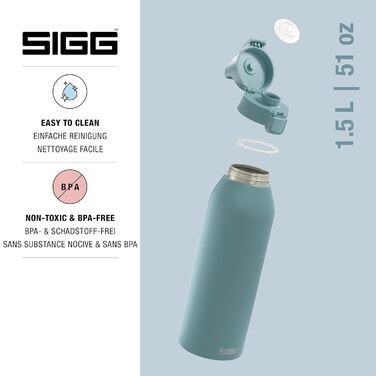 SIGG металева пляшка для води Shield ONE, нержавіюча сталь, для газованих напоїв, герметична, легка, без BPA, 0,75/1 л