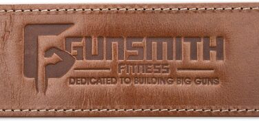 Пояс для важкої атлетики Gunsmith Fitness - 100 шкіра та ручна робота - Оптимальна підтримка - Товщина 10 мм - Бодібілдинг, пауерліфтинг (М)