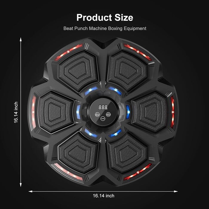 Машина для музичного боксингу, розумна боксерська машина з 9 налаштуваннями швидкості та 9 режимами, Bluetooth та LED світло, музичний боксер у боксерських рукавичках, тренажер для зняття стресу