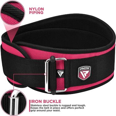 RDX 6.5 Тренувальні пояси Powerlifting Powerlifting Belt (PINK, L)