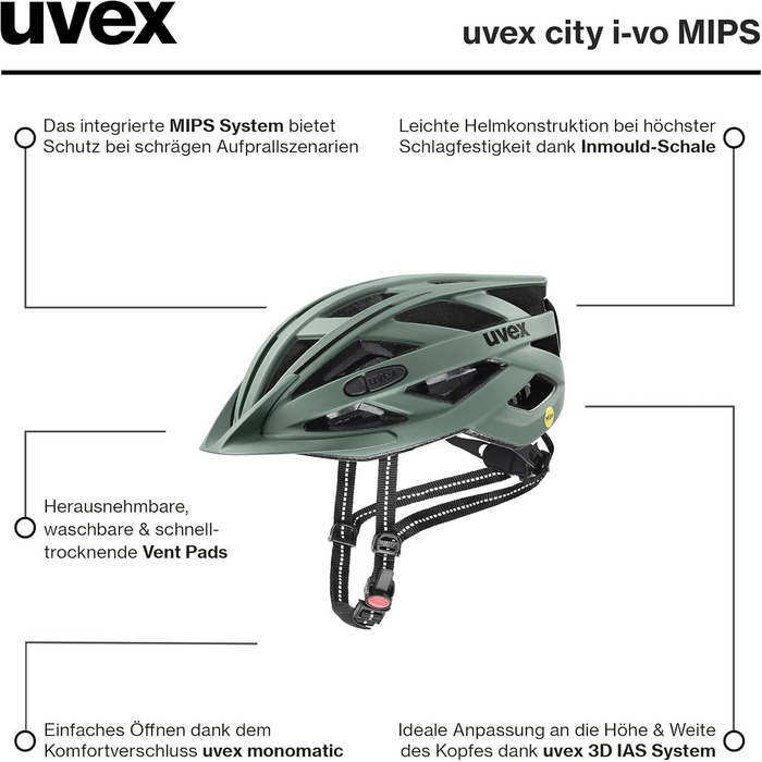 Велошолом uvex city i-vo MIPS для міста, унісекс, з MIPS, знімна підкладка