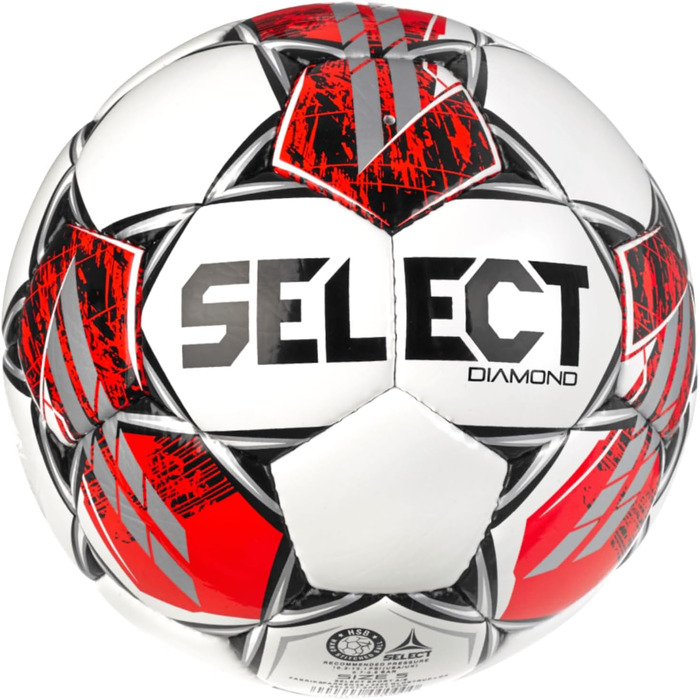 М'яч для футболу Select Diamond FIFA Basic V23, розмір 4, біло-червоний-чорний, унісекс