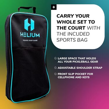 Набір ракеток для піклболу Helium, 2 шт, USAPA, графіт-фіберглас, легкий стільниковий сердечник