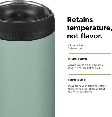 Термос Klean Kanteen Tkwide з кришкою Café Cap, нержавіюча сталь, бірюзово-зелений, 473 мл (16oz)