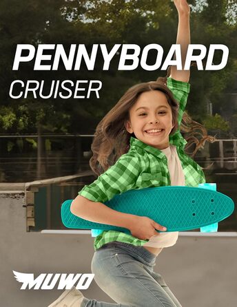 Міні-скейтборд MUWO Cruiser Penny Board, PU колеса, 55 см, червоний