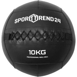 Настінний м'яч Sporttrend 24 3 кг, 4 кг, 5 кг, 6 кг, 7 кг, 8 кг, 9 кг, 10 кг, 12 кг в чорному кольорі Ваговий м'яч, Тренувальний м'яч, Вага, М'яч, М'ячі, Фітнес (чорний, 10 кг)