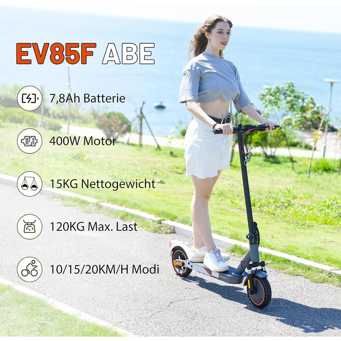 Електросамокат EVERCROSS EV85F, 400 Вт, 7,8 Агод, 15 кг, 120 кг