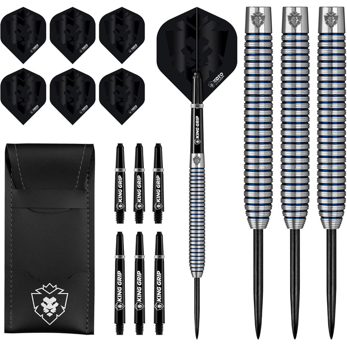 Набір KOTO Tiger Darts 23 г, бочки, польоти, вали, гаманець, Pro Grip Blue