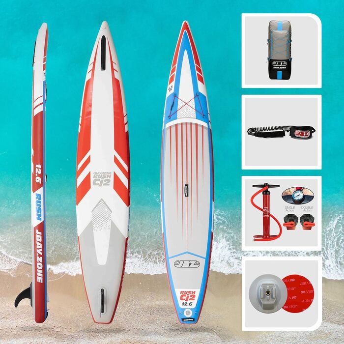 ДЖБАЙ. Надувне весло Zone Rush CJ Racing SUP Stand Up з аксесуарами 380x715 см - 12'6''x28''x6''