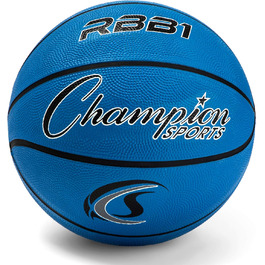 Професійний баскетбольний м'яч Champion Sports, гумовий, розмір 7, синій, для залу та вулиці, міцний, преміум-якість, для тренувань та спорту
