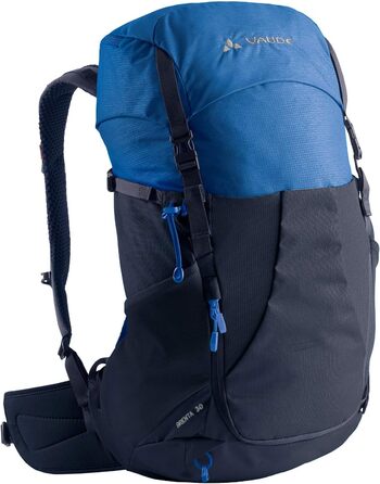 Туристичний рюкзак VAUDE Brenta 30 л, водовідштовхувальний, з дощовиком, для жінок і чоловіків, зручний, з відділеннями, синій