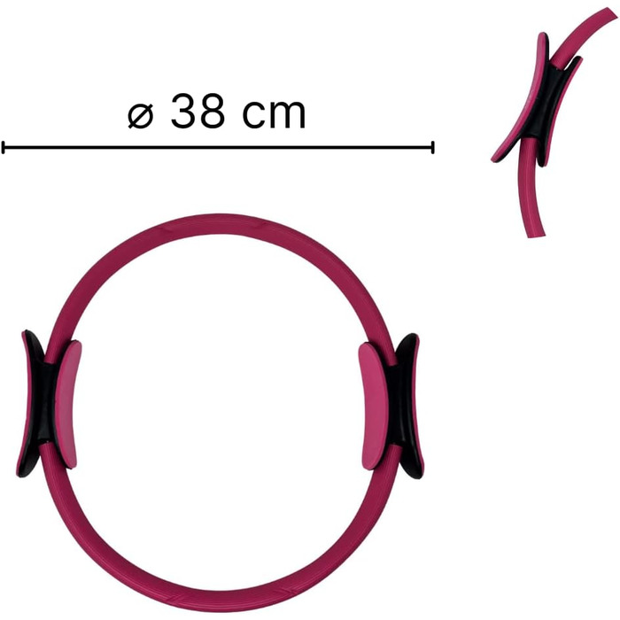 Кільце для пілатесу ATC Handels GmbH 38см для силових тренувань з нековзними ручками - тренажер для основних тренувань, будинку, йоги та фітнесу, рожевий