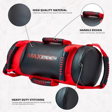 Груша MaxStrength з наповнювачем 10 кг, кросфіт/ММА, чорна/червона