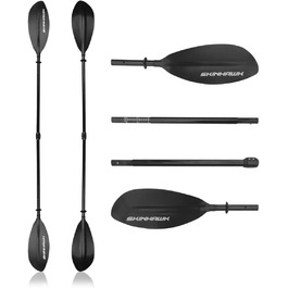 Весло Skinhawk з фібергласу та карбону, 4-частинне, для каякінгу, каное та човнів
