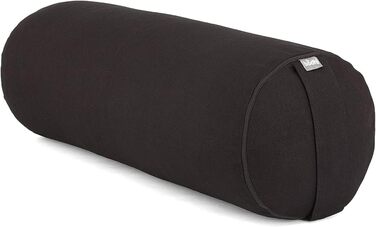 Рулон Bodhi Yoga Bolster Ø 22 см Рулет для йоги з органічною начинкою зі спельти Подушки для йоги для відновлювальної та інь-йоги Бавовняний чохол, який можна прати Подушка для пілатесу з ременем для перенесення (чорна)