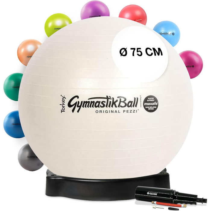 М'яч Pezzi MAXAFE 42 з Ball Bowl & Pump (75 см, Перлинно-Білий)