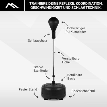 Підлоговий тренажер I Box Stand, 110-150 см, з боксерською лампочкою, Black