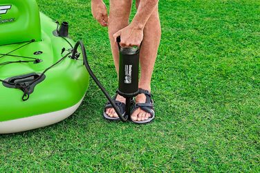 Надувний каяк Bestway Hydro-Force Koracle для риболовлі, комплект: ручний насос, весло, сумка, 1-місний човен, різні стилі
