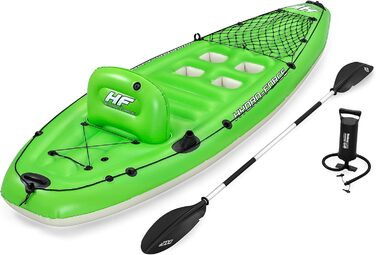 Надувний каяк Bestway Hydro-Force Koracle для риболовлі, комплект: ручний насос, весло, сумка, 1-місний човен, різні стилі