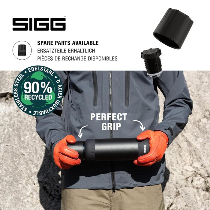Термос SIGG Alpine Star 1 л, 27 годин гаряче, 100 годин холодне, з чашкою, нержавіюча сталь 18/8, для кемпінгу та подорожей, BPA-free, чорний, герметичний