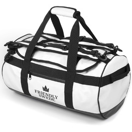 Дружня водонепроникна дорожня сумка Duffle Bag Рюкзак - 30 л / 60 л / 90 л - Речовий мішок, дафельний сухий мішок з функцією рюкзака - SANDHAMN White, 30л