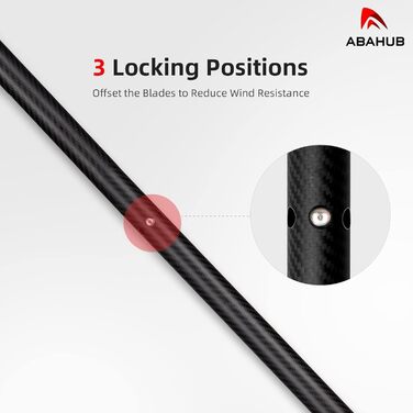Карбонове весло для каяка Abahub 220–240 см, регульоване, з ремінцем, легке, для каякінгу та каное, пластикове лезо, чорне/біле/синє/зелене/помаранчеве/жовте/бірюзове (квадратний карбоновий малюнок)