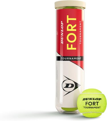 Тенісні м'ячі Dunlop Fort Tournament для ґрунту, хардкорту та газону, 4 шт.