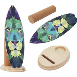Балансборд для дому Balance Board Surf Style з роликом для тренування балансу, стабільності та зміцнення м'язів кора, спортивний тренажер для серфінгу та фітнесу (Лев)