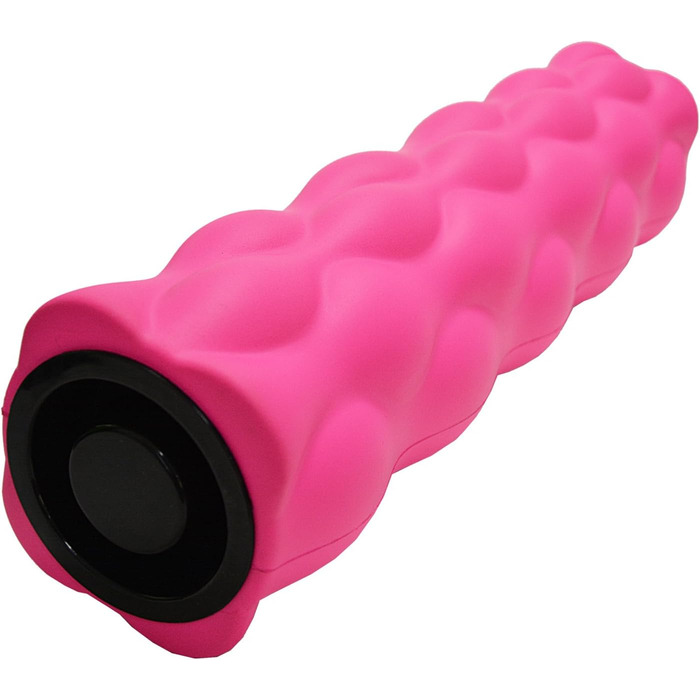 Масажний ролик Yoga Roller Fascia Roller з піни, довжина 46 см, 13 х 11 см, колір рожевий