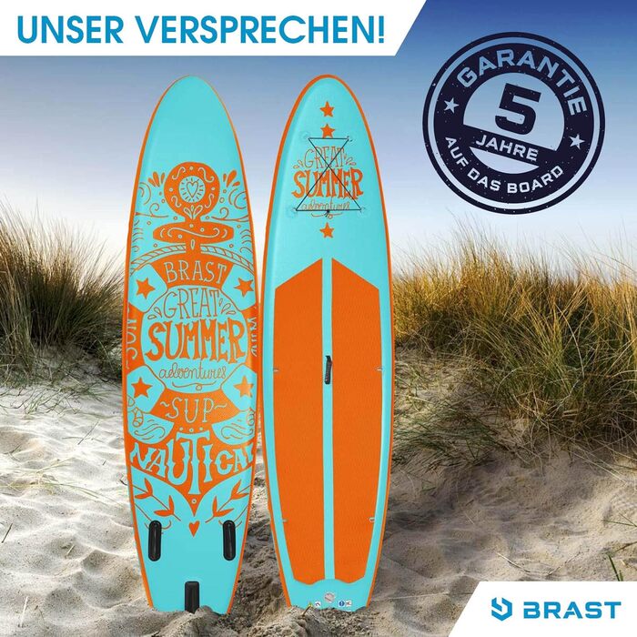 Надувна SUP дошка BRAST Summer 320x81x15 см, комплект з веслом, сидінням для каяка, камеротримачем, гарантія 5 років