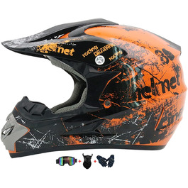Дитячий мотокросовий шолом Fullface MTB із ABS, комплект з окулярами та рукавичками, для чоловіків і жінок, для мотокросу, даунхілу, ATV