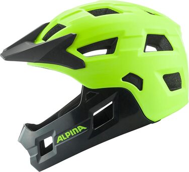 Дитячий велошолом Alpina Rupi Fullface знімний підборіддя, регульований, для MTB, легкий і безпечний, вентиляція, матовий Be Visible