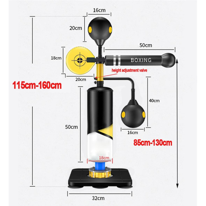 Боксерська груша LSQXSS з регульованою висотою та основою для дітей і дорослих